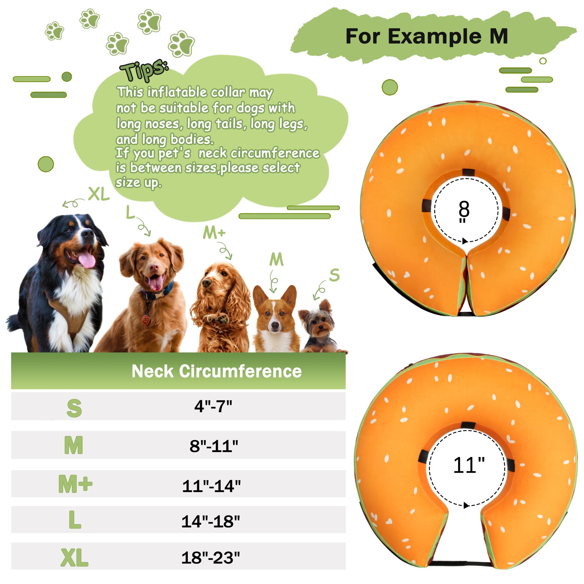 Cneo Inflatable Dog Cone Collar shown deflated for compact storage.