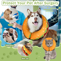 Cneo Inflatable Dog Cone Collar close-up showing the soft outer fabric.