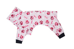 Cnkwei Dog Pajamas shown being worn by a dog as a long-sleeve jumpsuit.