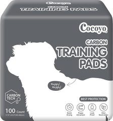 COCOYO dog training pads shown from the front with the 100-count pack.