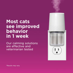 Comfort Zone cat calming diffuser shown in use in an indoor room.