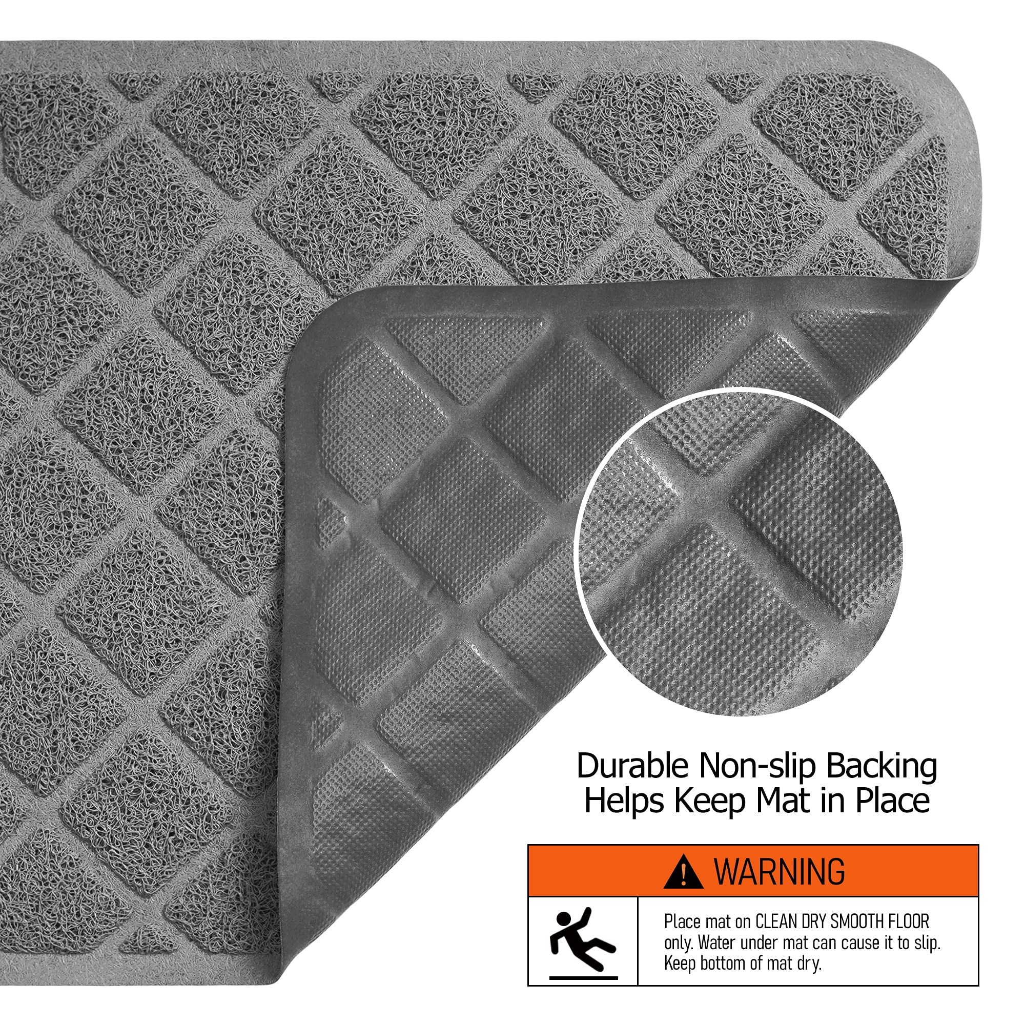 Conlun cat litter mat positioned beside a litter box to catch loose litter.