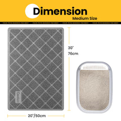 Conlun cat litter mat close-up showing the deep grooves in its grid mesh.