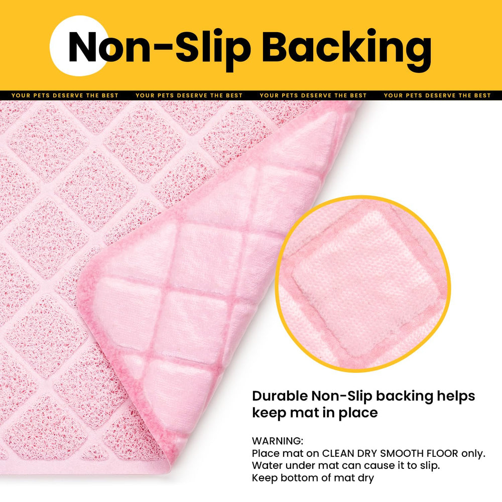 Conlun Cat Litter Mat shown in its pink color.
