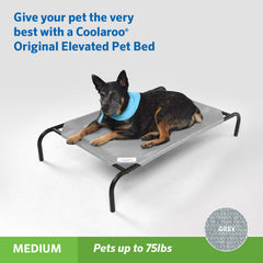 Coolaroo elevated dog bed fabric shown in a close-up detail.