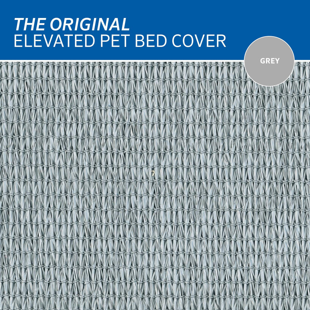 Coolaroo Original Pet Bed Replacement Cover shown from an angled view in grey.