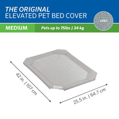 Coolaroo Original Pet Bed Replacement Cover fitted on an original elevated pet bed.