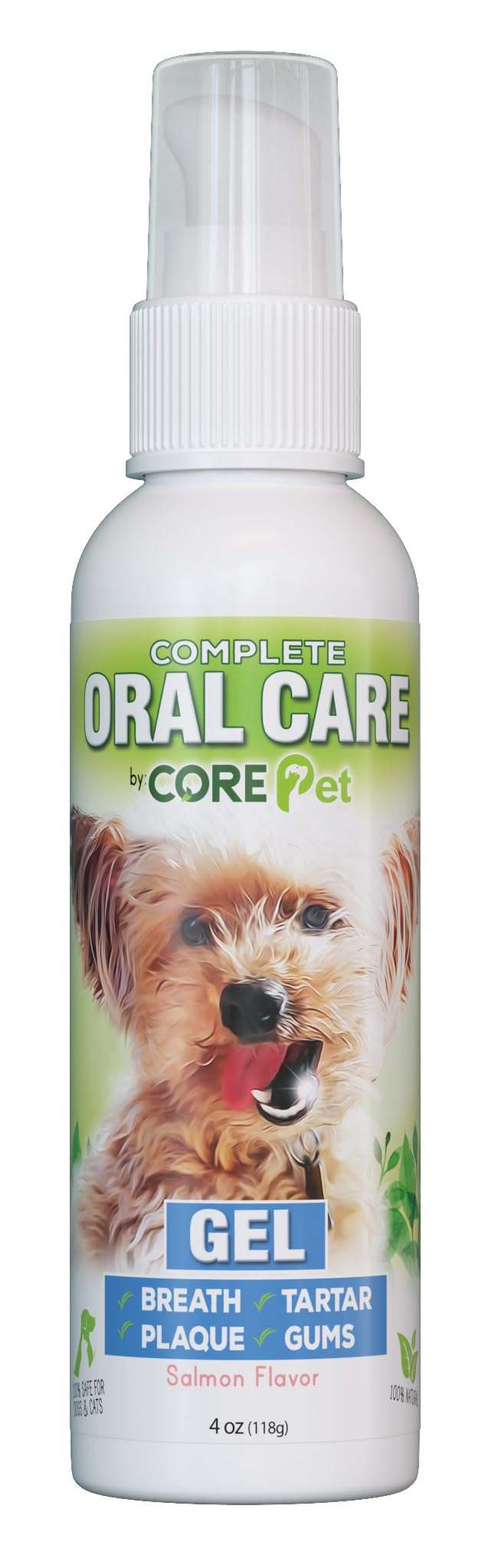 CORE Pet Complete Oral Care salmon gel shown from the front.