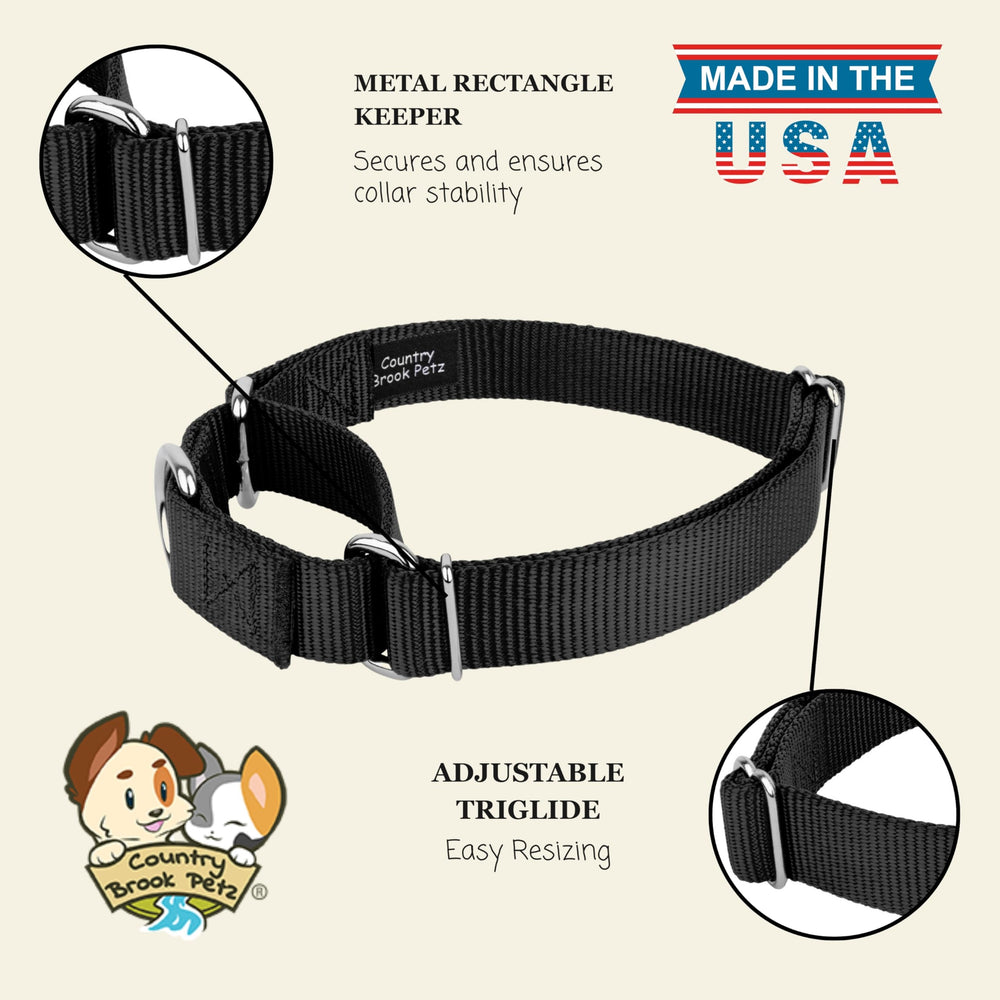 Country Brook Design Martingale Dog Collar detail showing its collar construction.