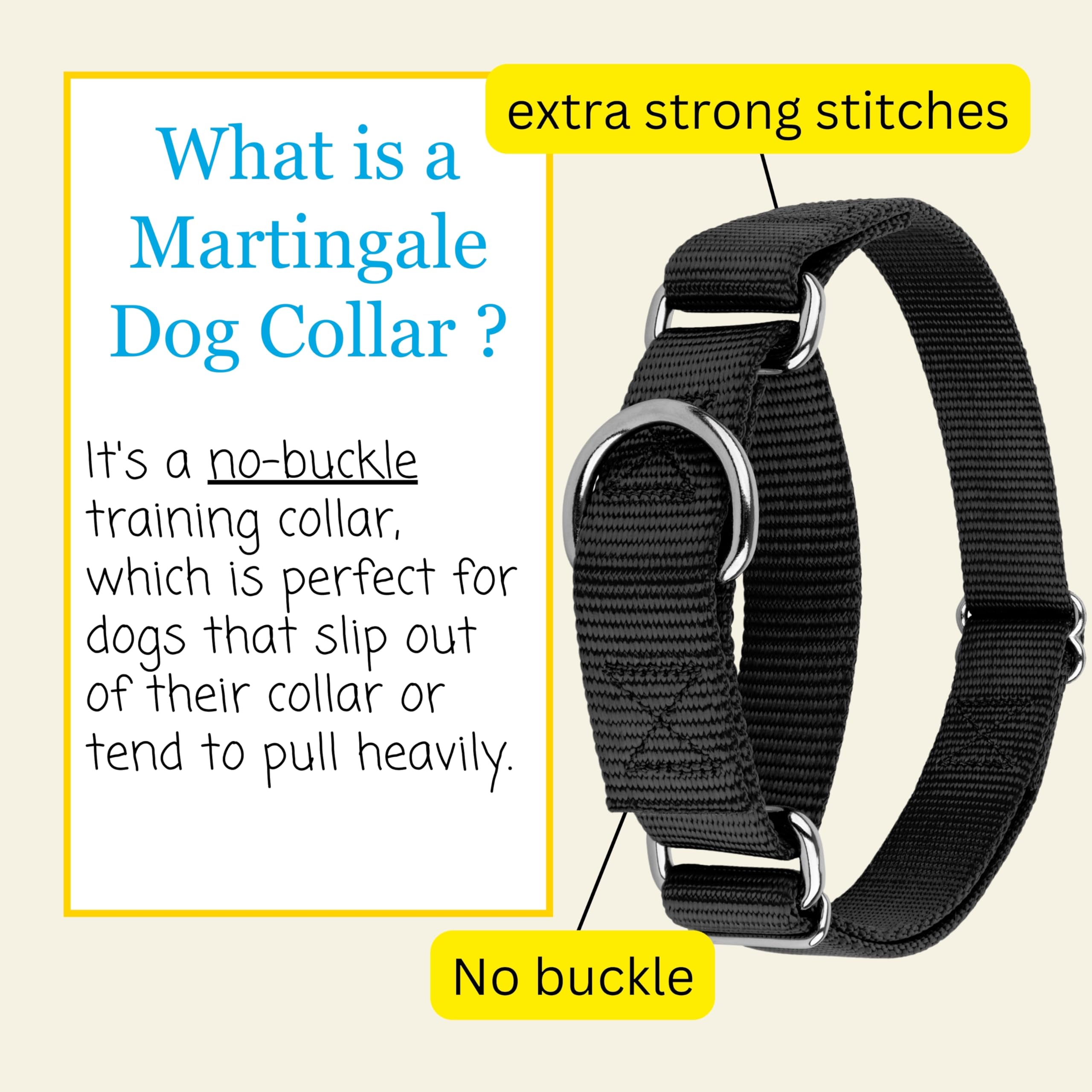 Country Brook Design Martingale Dog Collar showing its tightening loop.