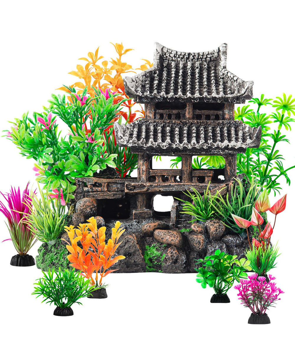 CousDUoBe resin aquarium decoration castle shown from the front.
