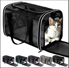 CRKOIAXEP soft-sided pet carrier with breathable mesh panels on all four sides.