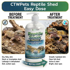 CTWPets Reptile Electrolyte Soak liquid formula shown in close-up.