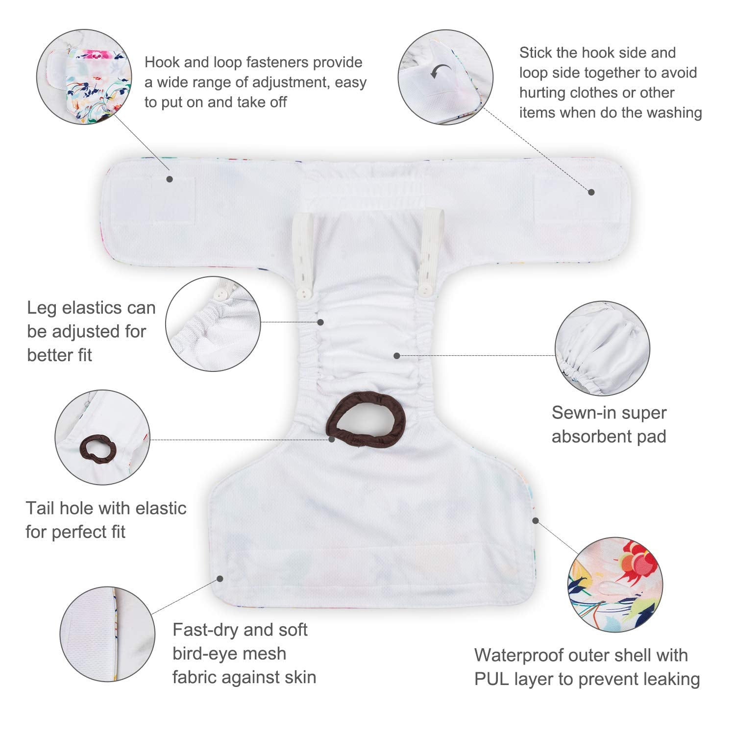 CuteBone female dog diaper shown being worn by a dog.