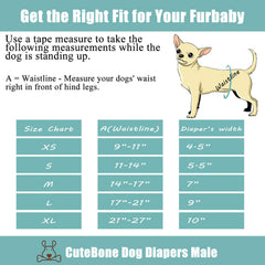 CuteBone male dog diaper shown as a belly band on a dog.