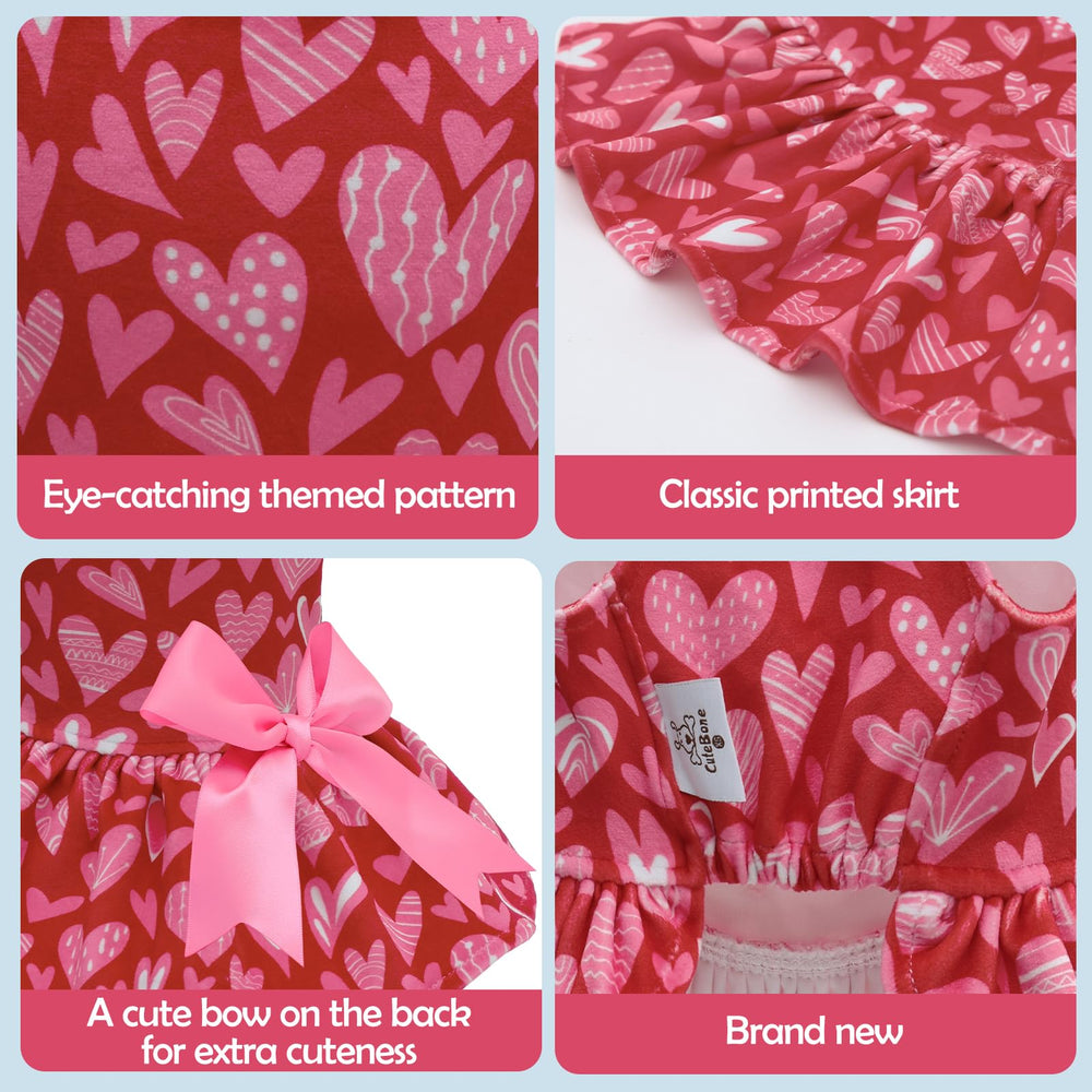 CuteBone velvet dog dress with its decorative bow at the back.