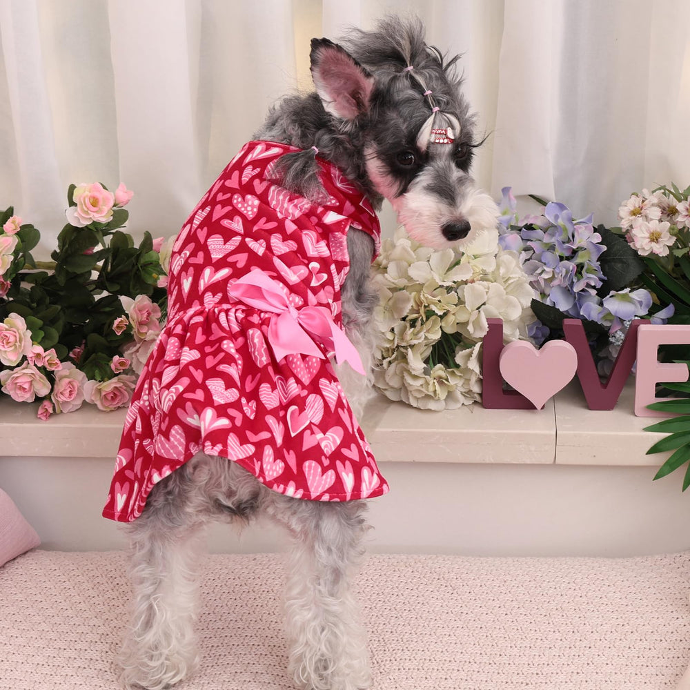 Side view of the CuteBone velvet dog dress.