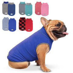 cyeollo fleece dog sweater shown from the front.