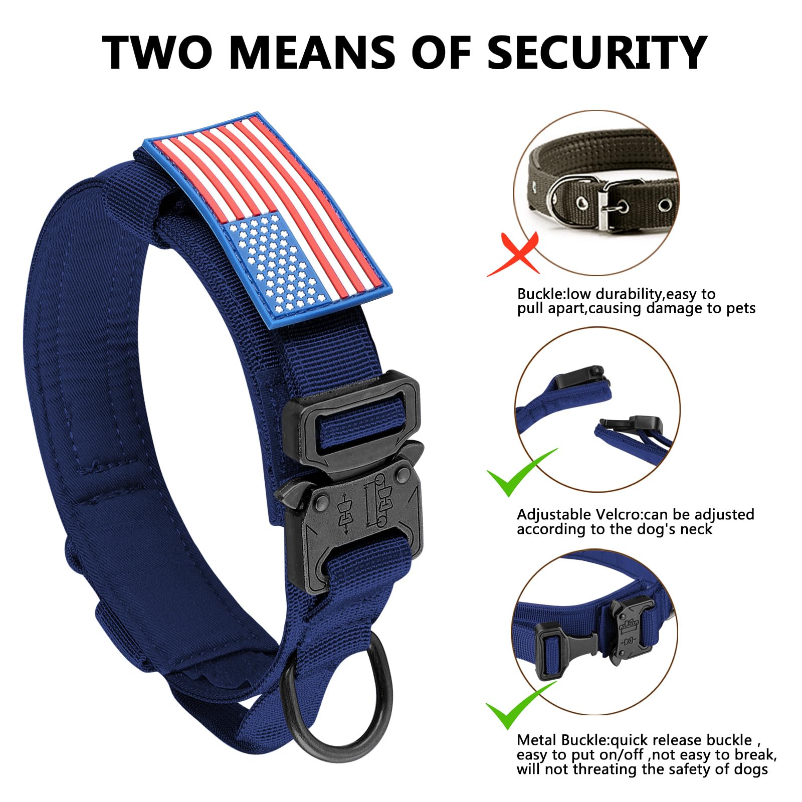 DAGANXI Tactical Dog Collar with its included protective AirTag case cover.