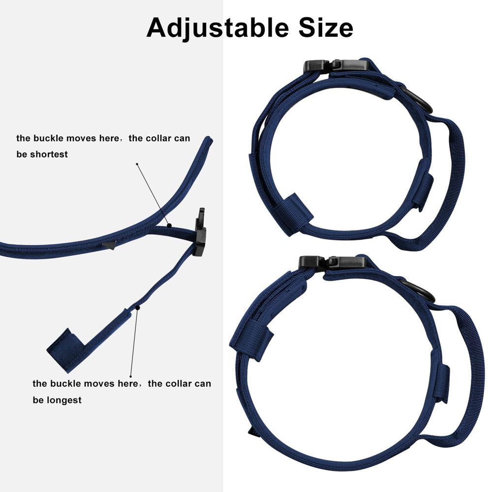 DAGANXI Tactical Dog Collar detail showing the metal clasp and leash D-ring.