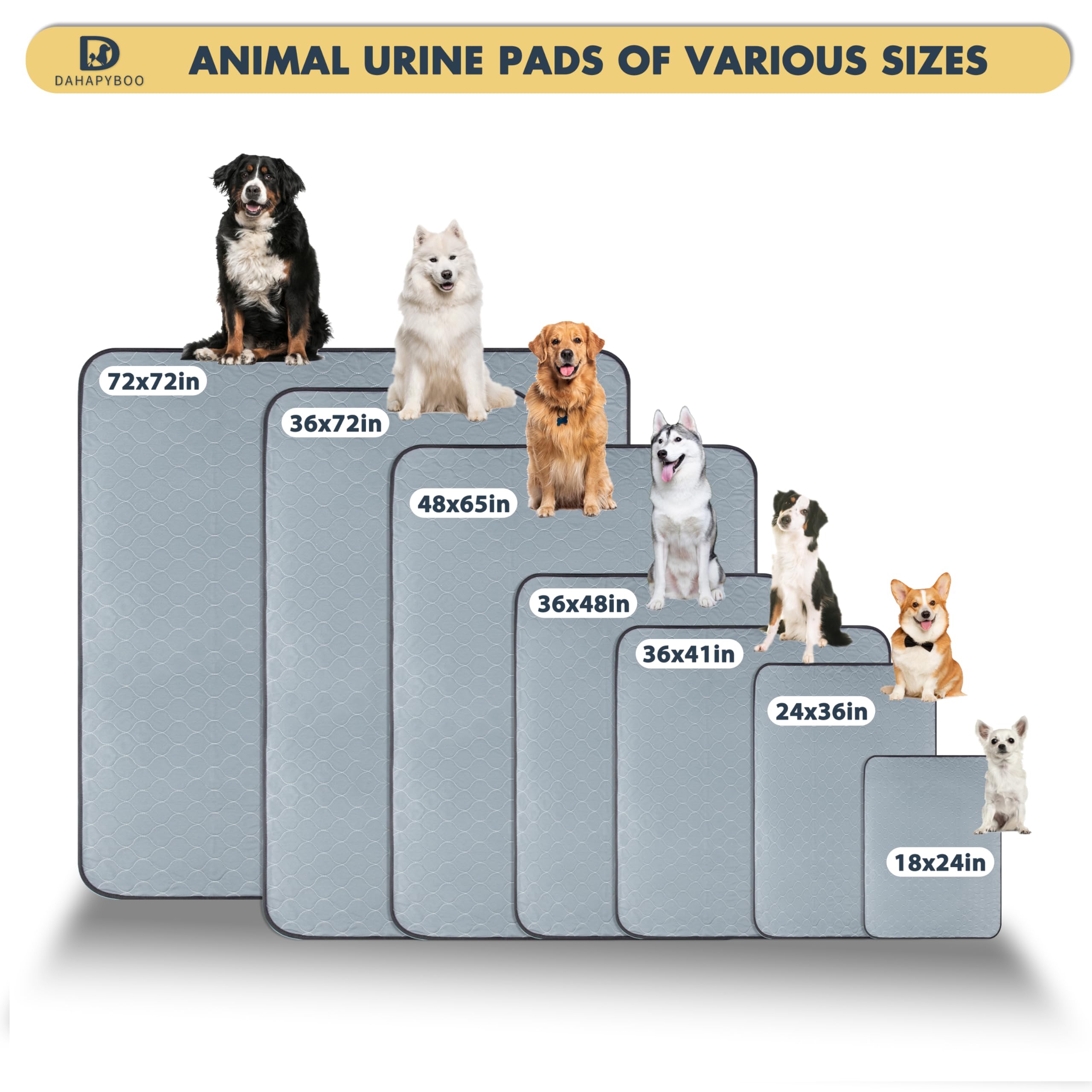 DAHAPYBOO washable dog pee pad shown in use for puppy training.