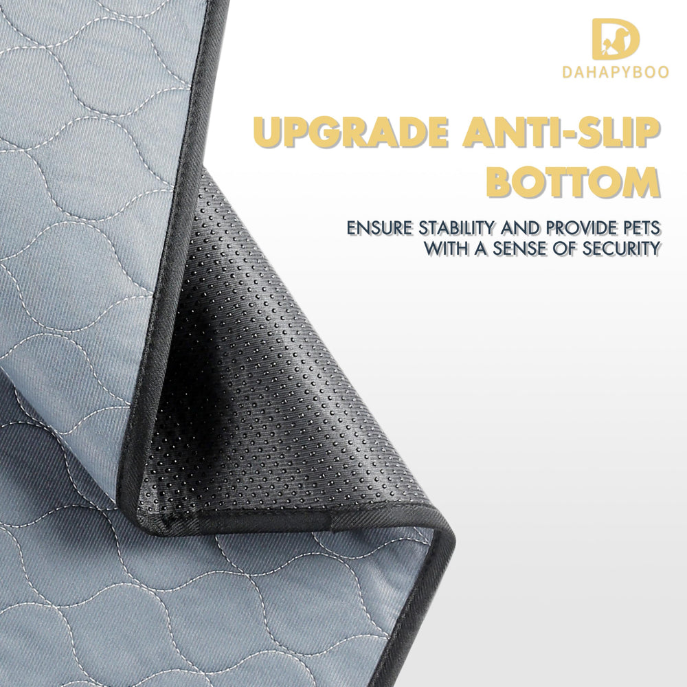 DAHAPYBOO washable dog pee pads shown with the silicone non-slip bottom visible.