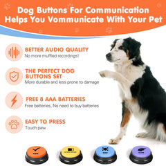 DCIAER dog buttons close-up showing an individual recordable button.
