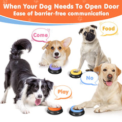 DCIAER dog buttons with the included scene patterns shown together.