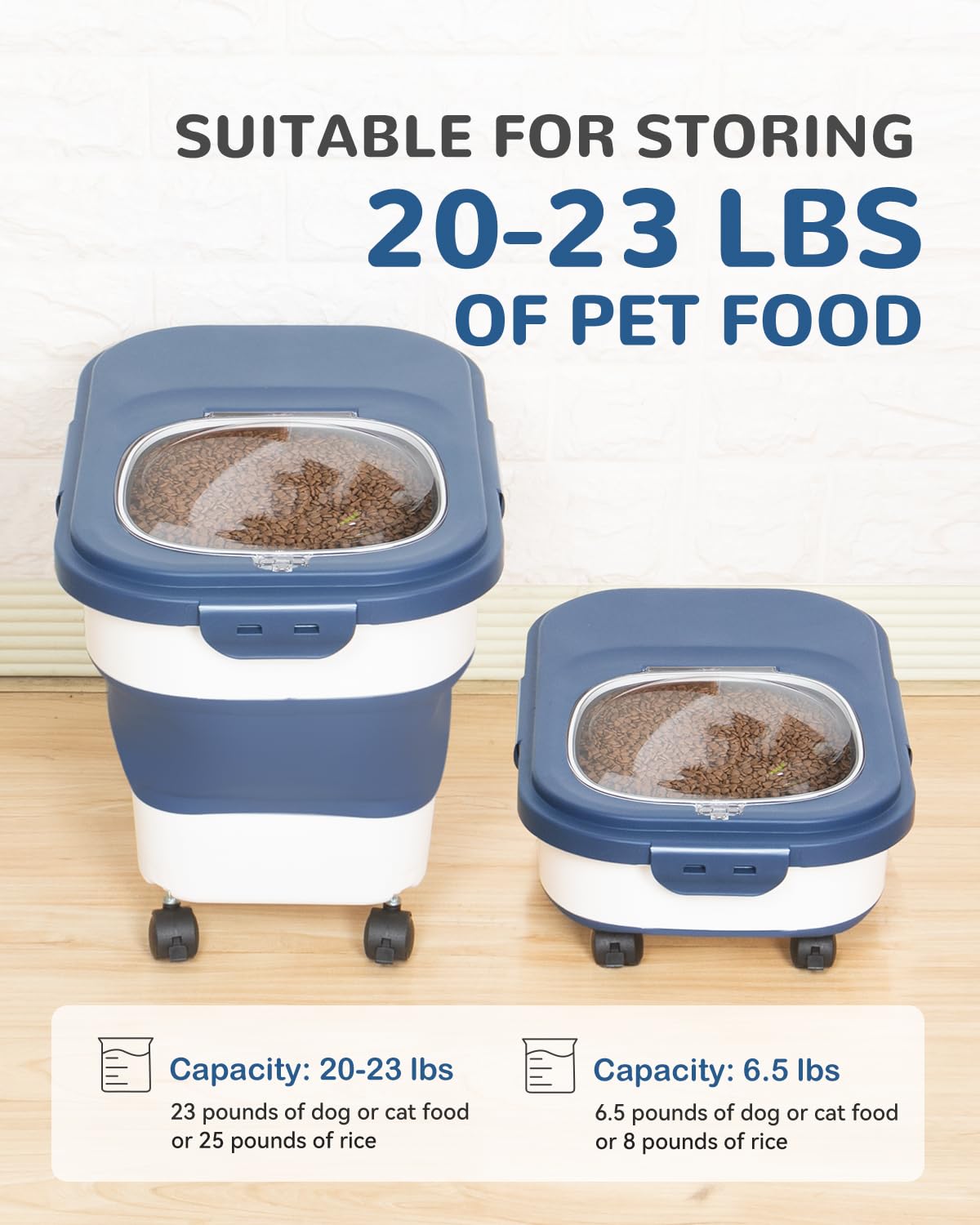 DDMOMMY collapsible pet food container shown folded.