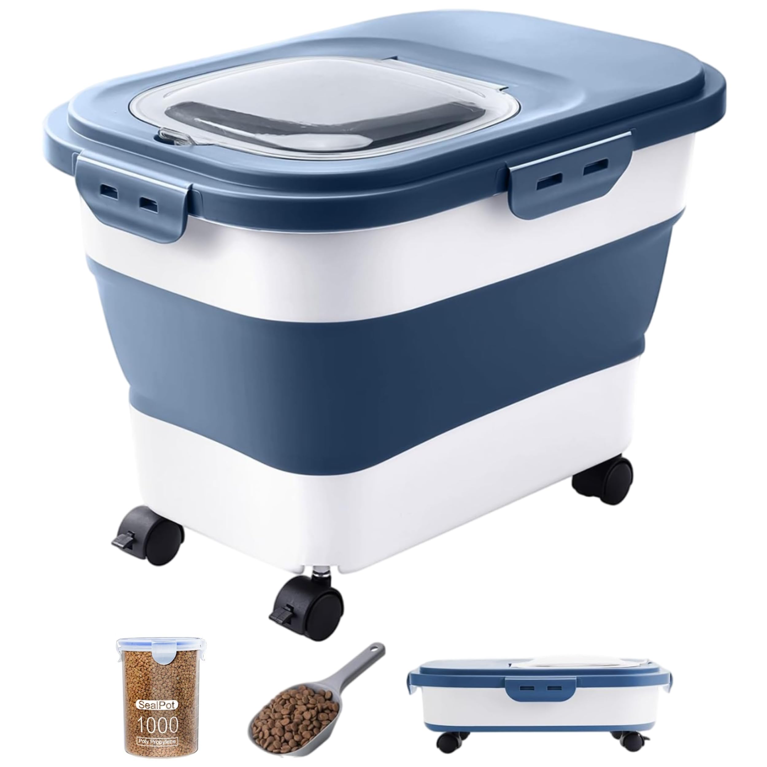 DDMOMMY pet food storage container shown from the front.