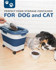 DDMOMMY pet food storage container lid with its side locks.