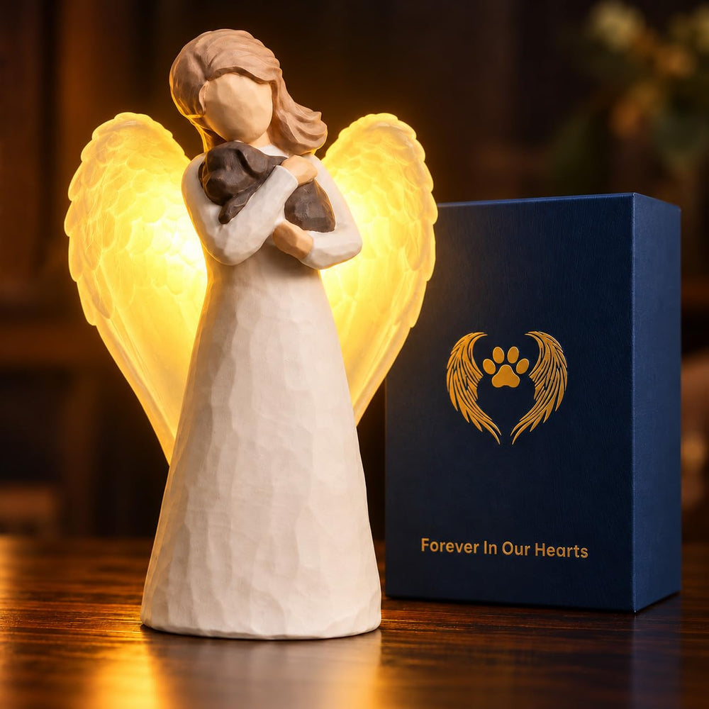 DecorSmart dog remembrance angel shown from the front as a sympathy keepsake.