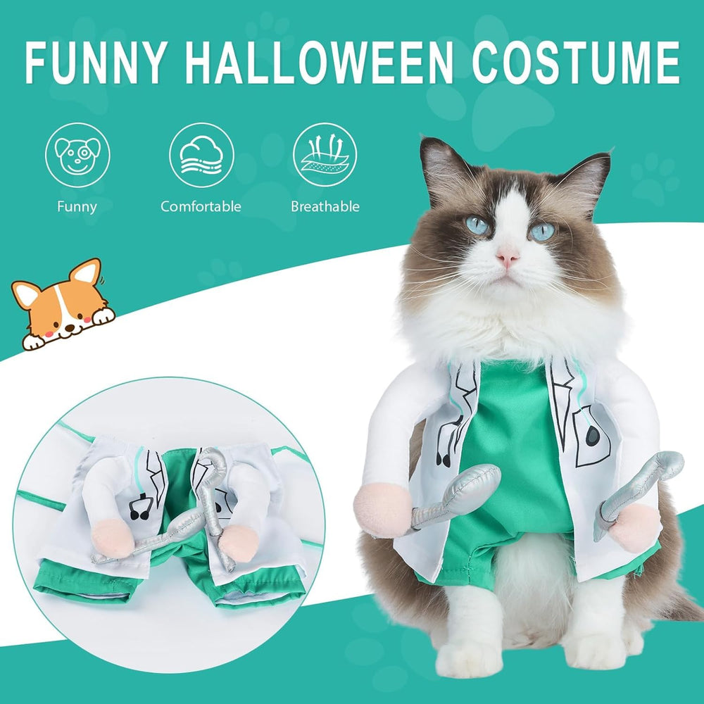 DELIFUR Dog Dentist Costume shown from another angle to display its outfit shape.