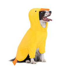 DELIFUR dog duck costume shown from the front in yellow.