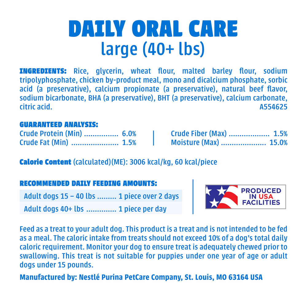 Dentalife large dog dental chews shown as a 30-count pack.
