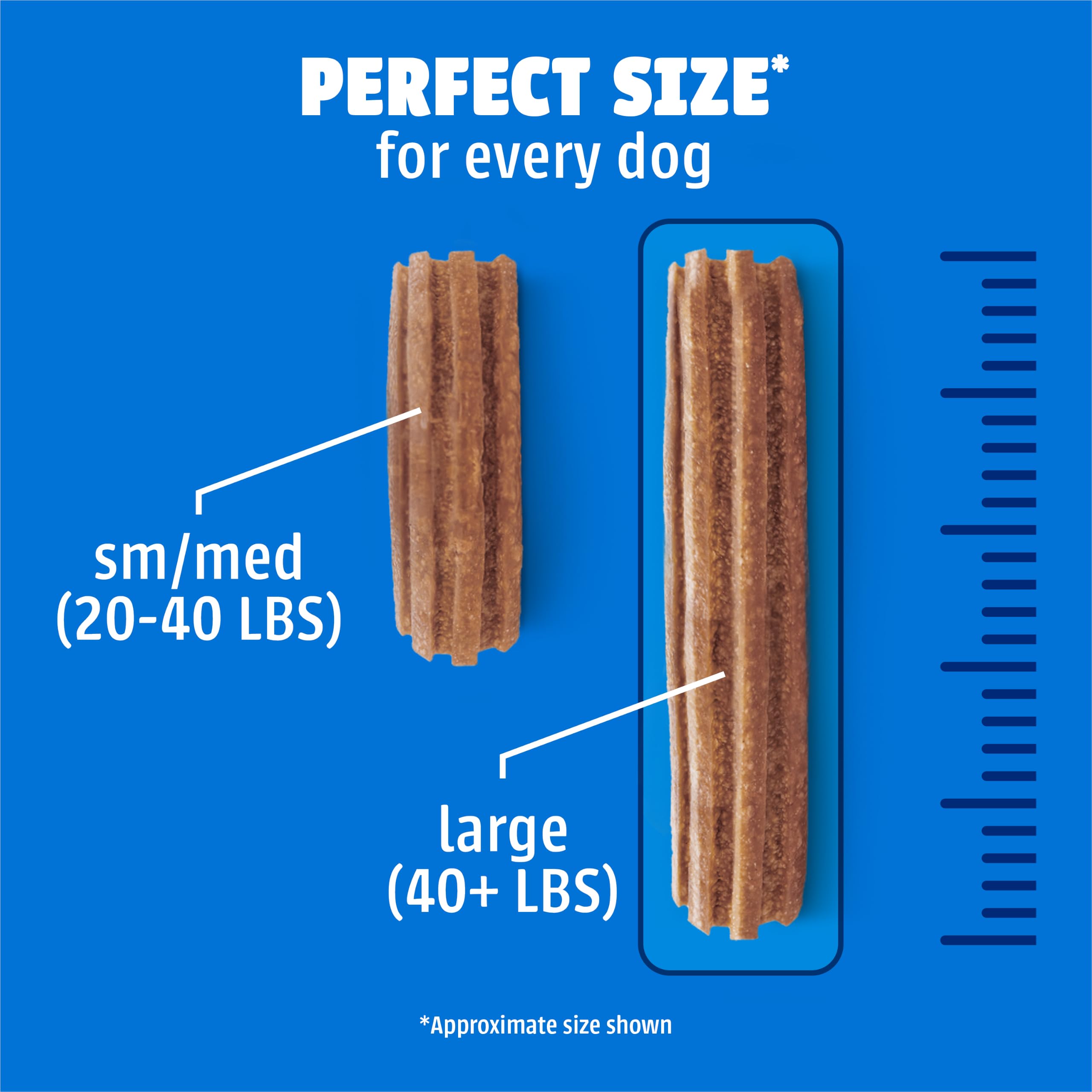 Dentalife large dog dental chews identified for adult dogs weighing 40 pounds and up.