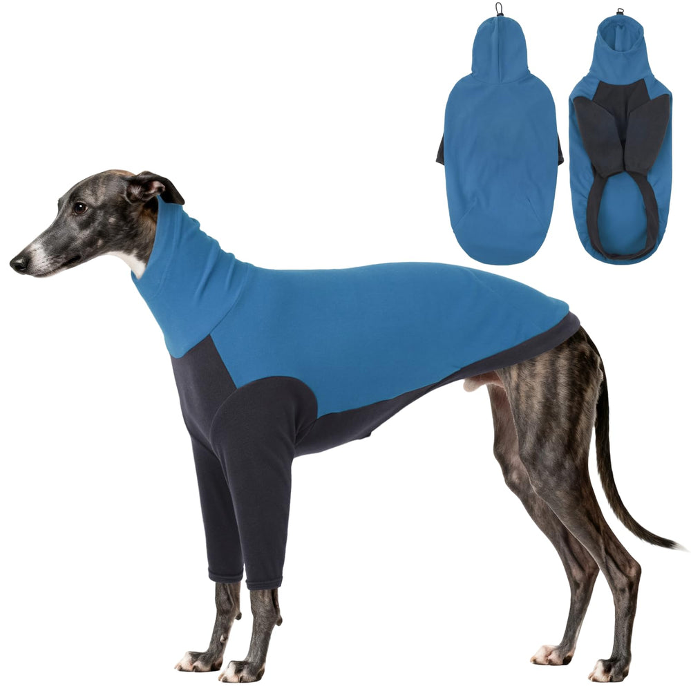 DENTRUN Greyhound Sweatshirt shown from the front with its fleece body and turtleneck.