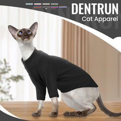 DENTRUN Hairless Cat Shirt shown as cat sleepwear.