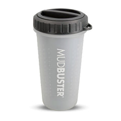 Dexas MudBuster Large dog paw cleaner shown from the front in light gray.
