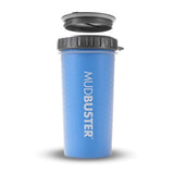 Dexas MudBuster large dog paw cleaner shown from the front in Pro Blue.