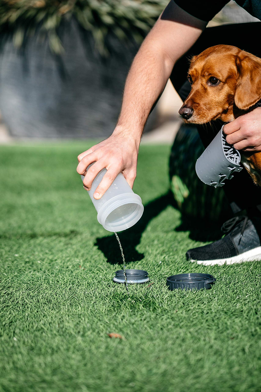 Dexas MudBuster Large dog paw cleaner shown from an alternate angle.