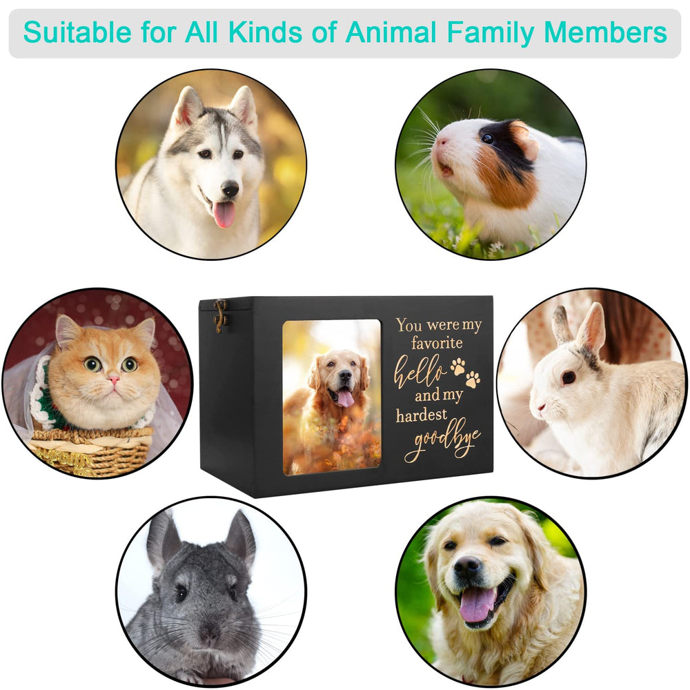 DGDCDV pet memorial urn showing its black flannel-lined interior.