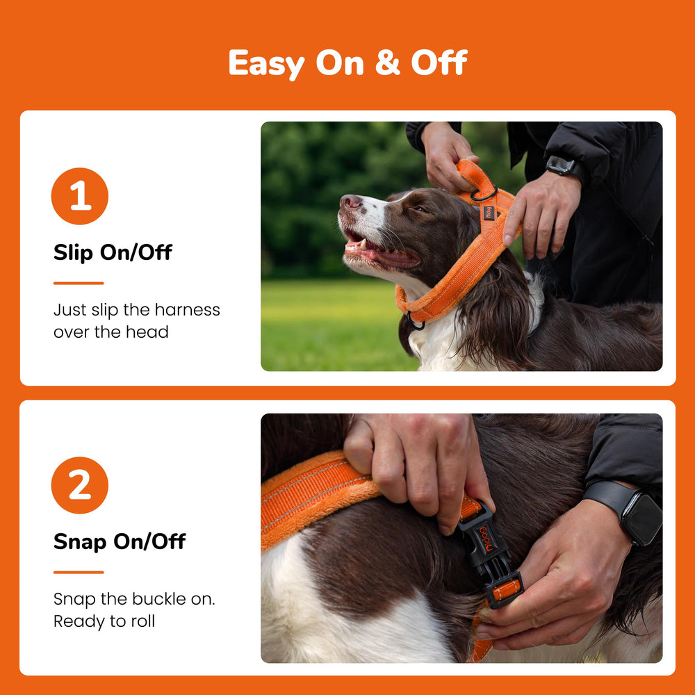 Didog dog harness close-up of its soft fleece padding.