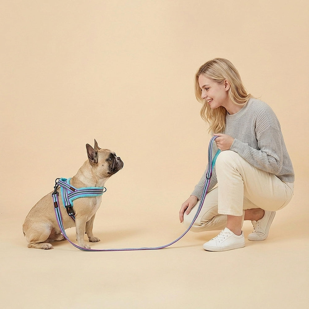 Didog dog leash detail showing the fleece-lined handle.