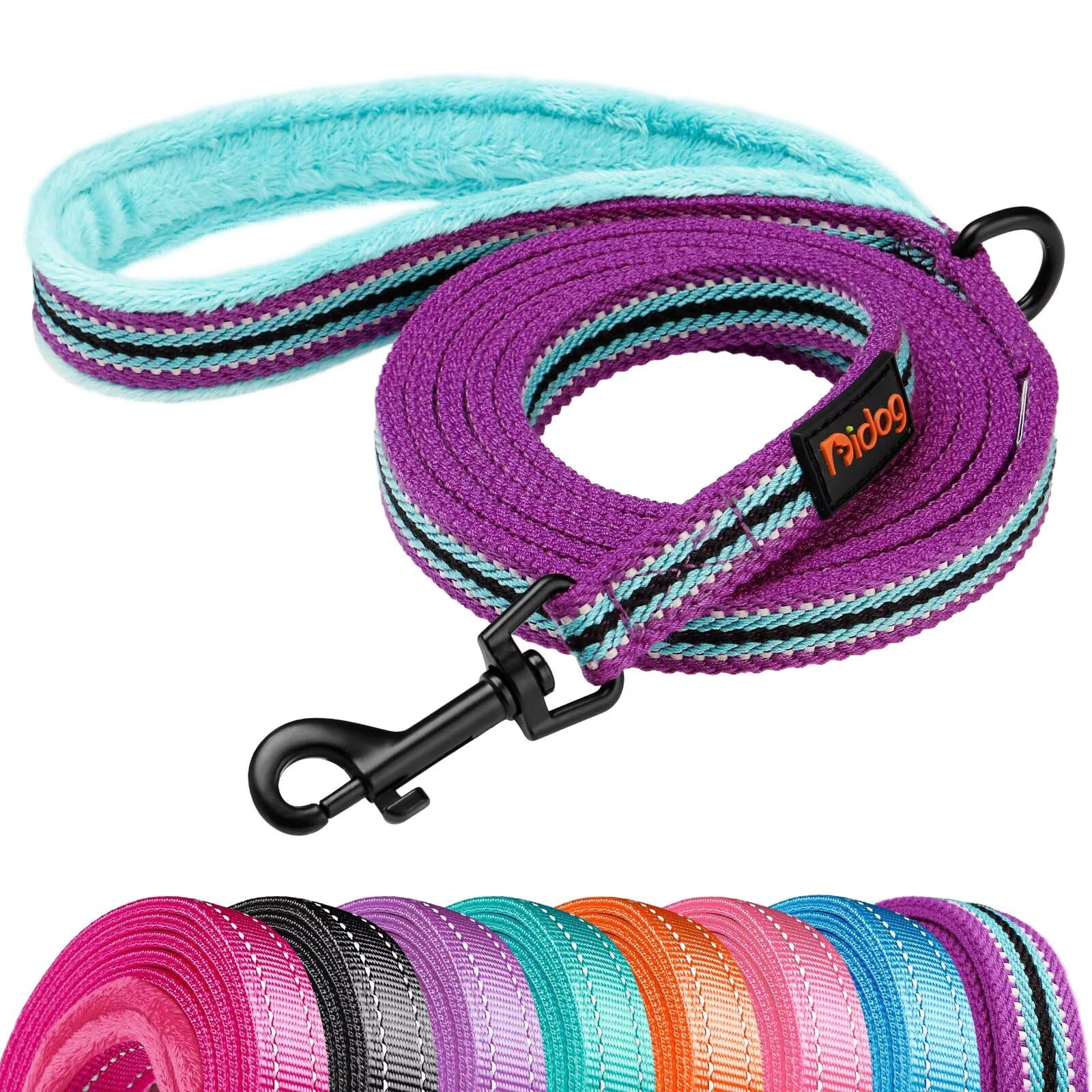 Didog dog leash shown in a full front view in Mixed-Blue.