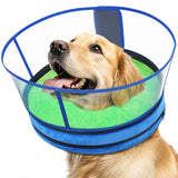 Didopet dog cone shown from the front as a sponge donut collar.
