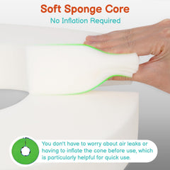 Didopet dog cone close-up showing its pre-filled sponge core.