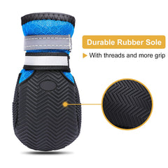 Dimicoo dog boots viewed from below to show the rubber sole tread.