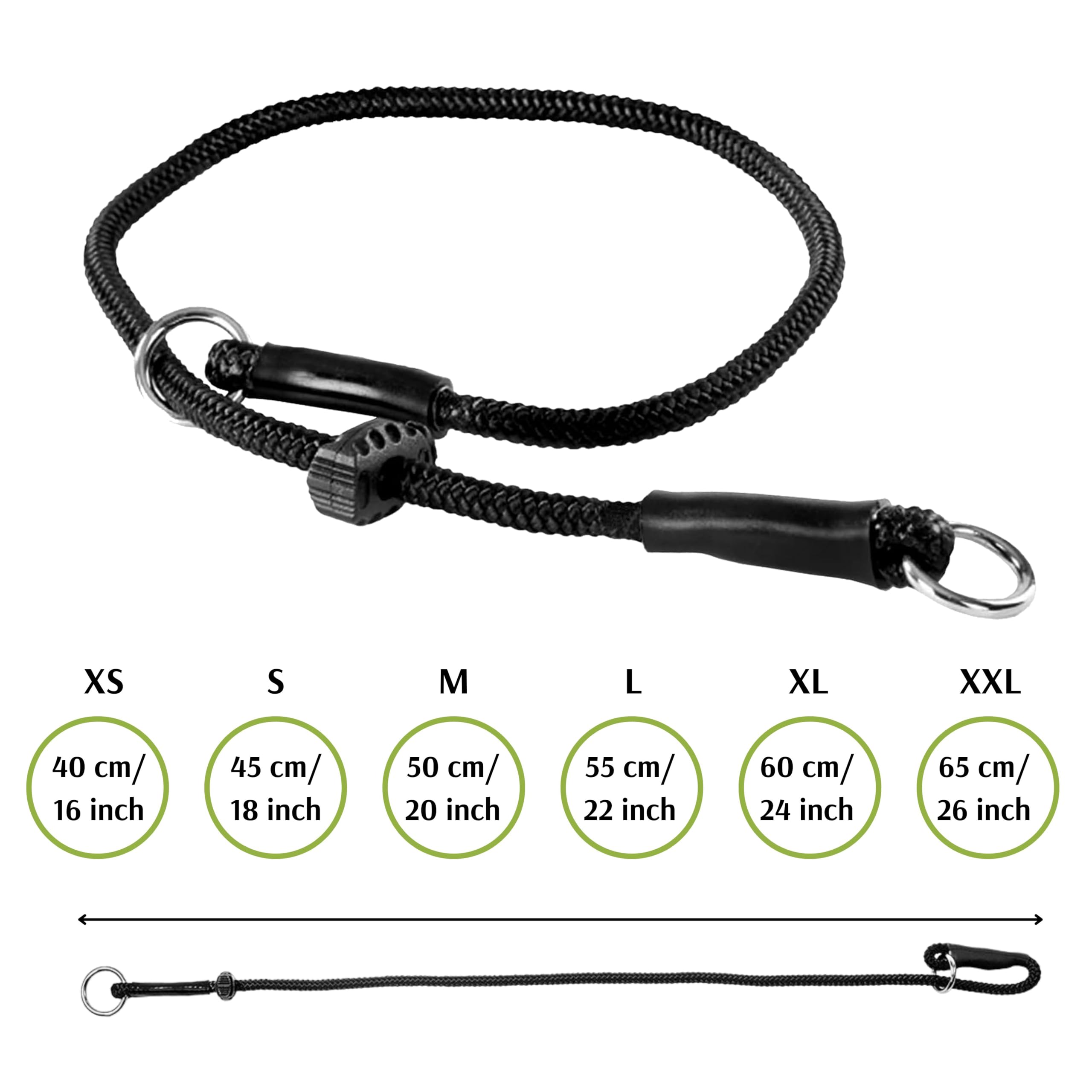 Dingo Gear dog slip collar shown during an obedience training session.