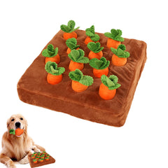 DIYGIFF carrot snuffle mat set up for an indoor nosework game.
